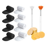 8 Pcs Diadema Con Velcro Suave Lavable Para Spa Maquillaje