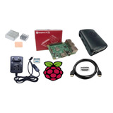 Kit Raspberry Pi3 Model B C/ Fonte + Case + Dissipador +hdmi