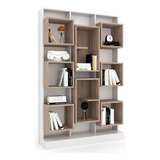 Mueble Biblioteca Organizador Living Rack Moderna Living Color Marrón Claro