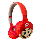 Audífonos Inalámbricos Bluetooth Diadema Super Mario Bross Color Rojo