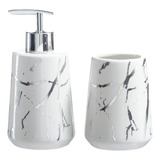 Kits Banheiro Lavabo De Porcelana Dispenser Sabonete Premium