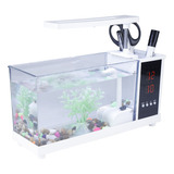 Mini Acuario Multifuncional Usb Pecera Con Reloj