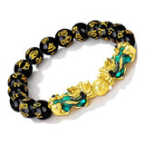 Manruo Feng Shui Negro Obsidiana Riqueza Pulsera Color Cambi