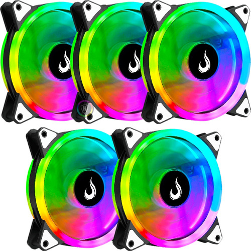 Kit 5 Cooler Fan 120mm Dual Led Rgb 12v Aura Sync Rgb Fusion