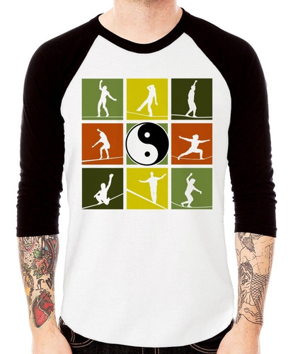 Camiseta Raglan Slackline Pop Art Manga 3/4