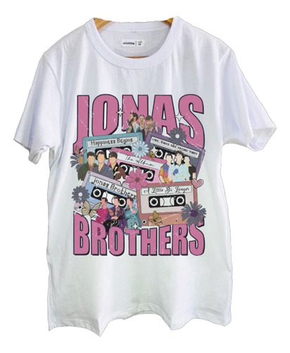 Remeras Estampadas Dtg Full Hd Jonas Brothers Casete Blanco