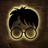 Cuadro Harry Potter En Madera Con Luz Led Calida 58x53 Cmts