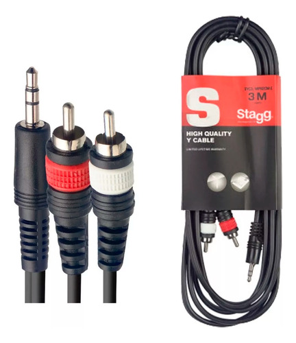 Cable De Audio Rca A Miniplug 3 Metros Stagg Syc3/mps2cm