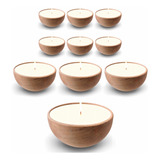 Velas Aromáticas Soja X10 Cuenco Madera 7x5 Cm Vainilla Coco