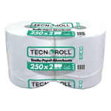 Toalla Papel Jumbo 250 Mt X 2 Rollos Tecnoroll Hoja Simple.