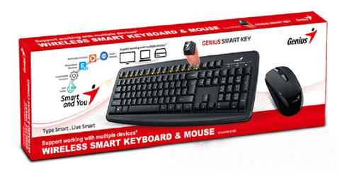 Kit Genius Teclado Mouse Inalambrico Smart Km-8100