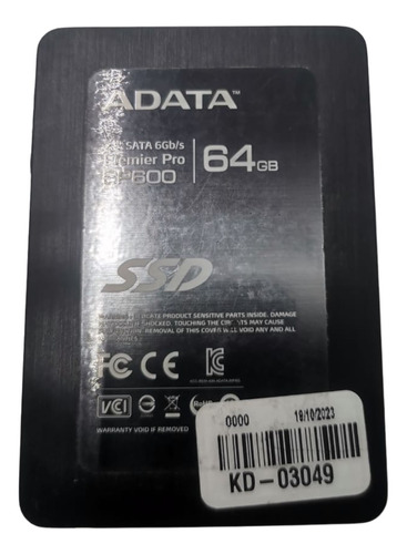 Producto Usado Disco 2.5  Adata Premier Pro Sp600 64 Gb -rm 