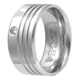 Aliança De Namoro Chrome Triple 10mm Com Zircônia