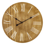 Skynature Reloj De Pared Grande De Madera De 24 Pulgadas, Fu