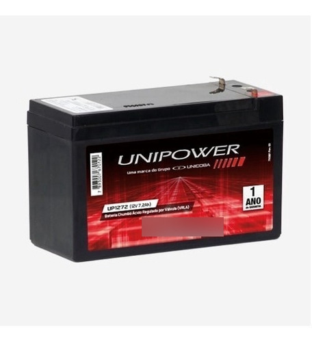 Bateria Selada 12v 7,2ah Unipower Up1272 - Vida Útil: 2 Anos