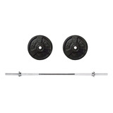 Kit Pesas Set Barra Recta 150cms + 50lbs (2x25) Estándar Gym