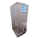 Box Para Banheiro Em L Vidro Incolor 8 Mm 100 X 100 Cm