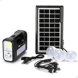Kit Sistema De Luz Solar Carregador De Bateria Lâmpadas Leds