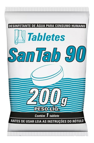 Tablete Desinfetante De Água Consumo Humano Santab 90 200g