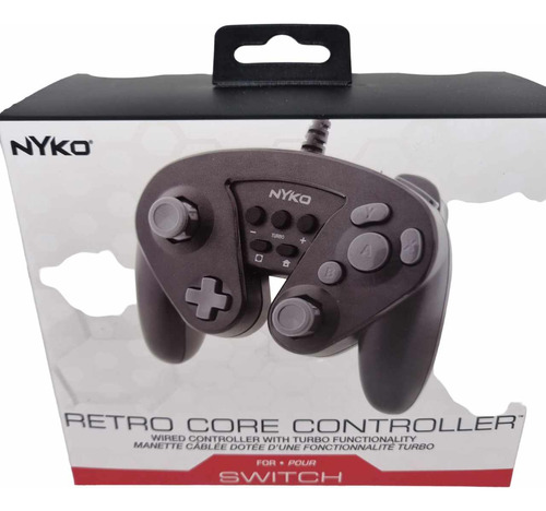 Control Nintendo Switch Con Cable Negro Tipo Gamecube Nyko