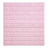 Lamina 3d Ladrillo Rosa Pastel Pack De 5