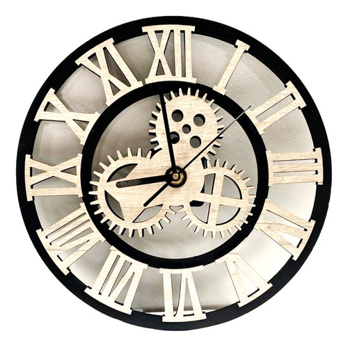 Reloj De Madera Calada Engranajes 60x60