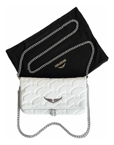 Cartera Bandolera Zadig & Voltaire - Rock Quilted White