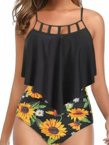 Traje De Baño Girasol Negro