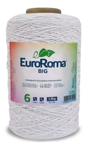 Barbante Euroroma Colorido Big Cone 1,8kg Kilo Fio N 6 