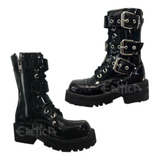 Eretica Ropa Dark- Bota Corta Charol Hebil-gotico-metal,punk