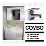 Combo Juego Vanitory Blanco 100 Cm Peinador Griferia Odyssey