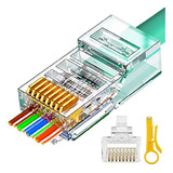 Conectores De Paso Rj45 Cat6 Cat5e 100 Paquetes Chapado En O