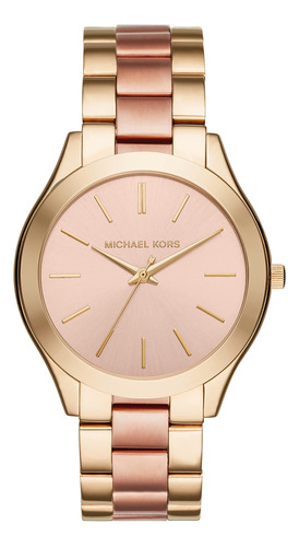 Reloj Michael Kors Slim Runway Para Mujer En Tono Dorado Mk3