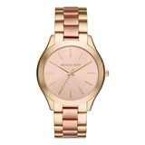 Reloj Michael Kors Slim Runway Para Mujer En Tono Dorado Mk3