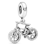 Charm Bicicleta De Diamantes  Plata 925 London Jewelry