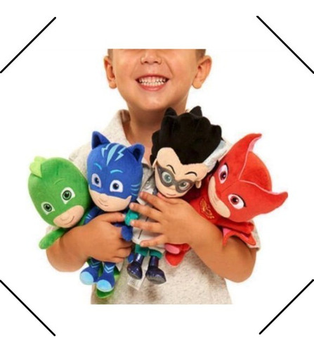 Kit Pj Masks 4 Bonecos De Pelucia 23cm - Original