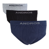 Pack X 6 Slips Lisos De Hombre Andros Algodón Talles S-xxl