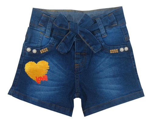  2 Shorts Jeans Feminino Infantil 3/4/6/8/10/12/14/16 Anos 