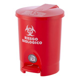 Basurero Caneca Plástica 4.5l Rojo Riesgo Biológico Pedal