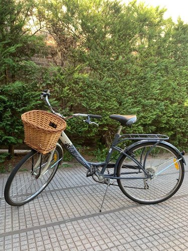 Bicicleta Musetta Gris Con Cambios Y Canasto