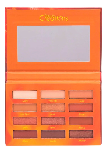 Paleta De Sombras Hot Fire Beauty Creations 12 Tonos