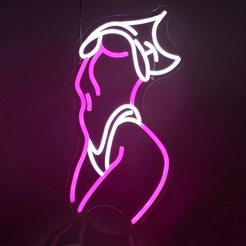 Lady Neon Signs Neon Signs For Wall Decor Pink White Led Lig