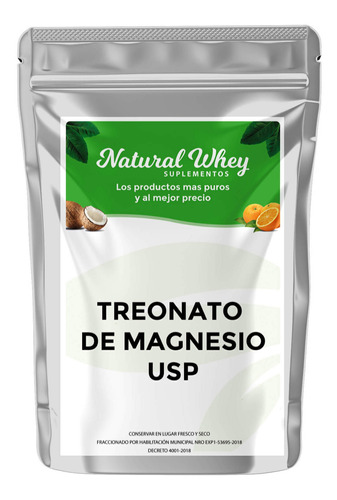 Suplemento En Polvo Natural Whey Suplementos  Treonato De Magnesio Usp En Sachet De 5g