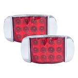 Jgo De 2 Plafones Laterales 12 Leds Estrobo Rojo Tunelight