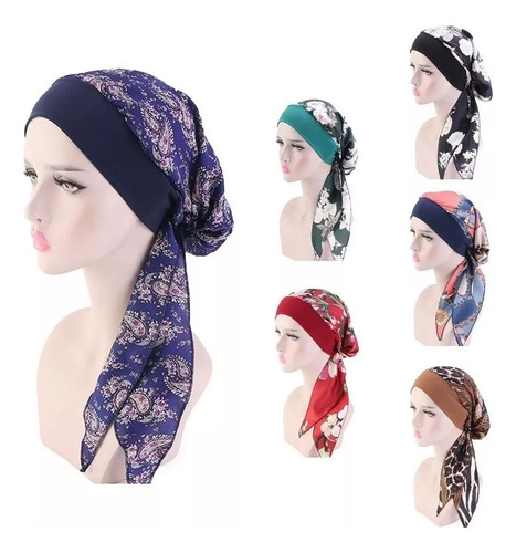 6 Turbantes Gorros Dama Mujer Oncologicos Quimio Alopecia