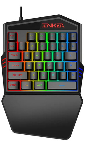 Teclado Gamer Una Mano Retroiluminado Rgb Conexion Usb Color Del Teclado Negro Idioma Español Latinoamérica