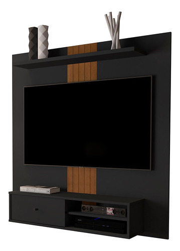 Rack Pared Negro Be Caramelo - Be Design