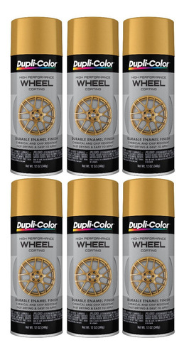 Paq 6 Pinturas Acrilica Color Oro Mate Para Rines Automotriz