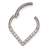 Piercing Septum Tragus F136 G23 Acero Titanio Lagrima Zircon