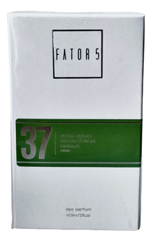 Perfume Fator 5 Nº37 Deo Parfum Unissex  - 60 Ml + Amostra